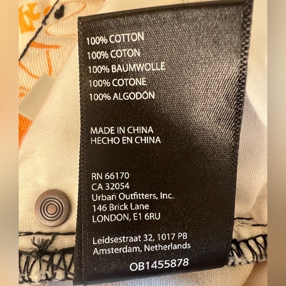 BDG Urban Outfitters Pitched Waist Shorts Size 25 Orange Blue Retro Print NWOT - Picture 6 of 9